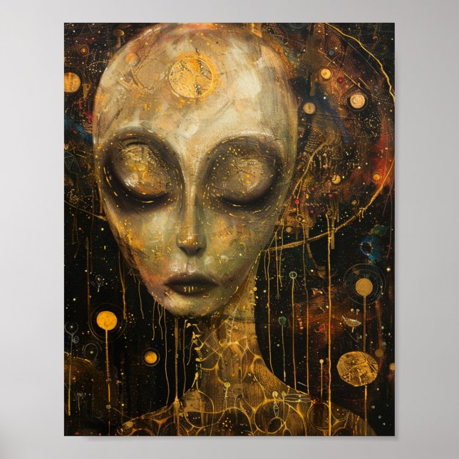 Alien i Klimt Stil Poster (Framsidan)