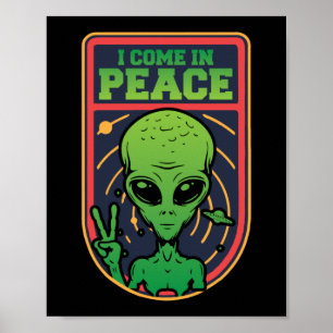 Alien I Kom i Peace Halloween Costume Poster
