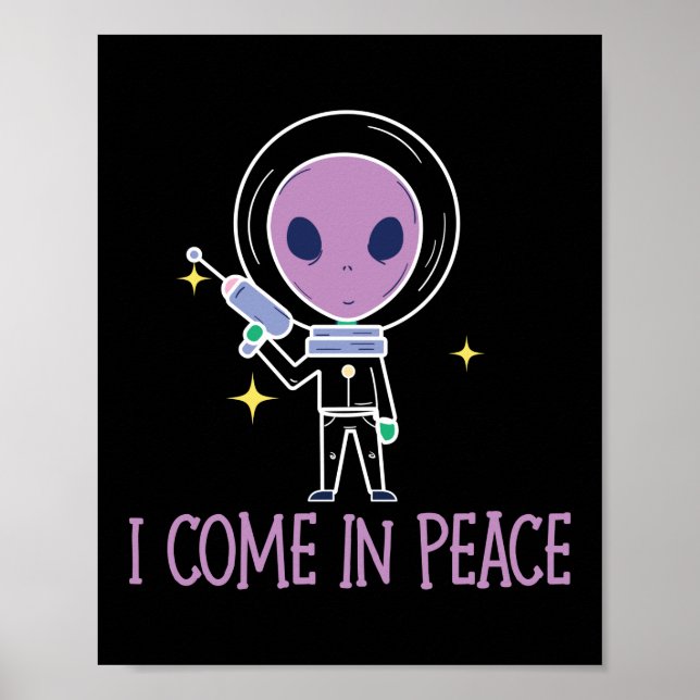 Alien I Kom i Peace Halloween Costume Poster (Framsidan)