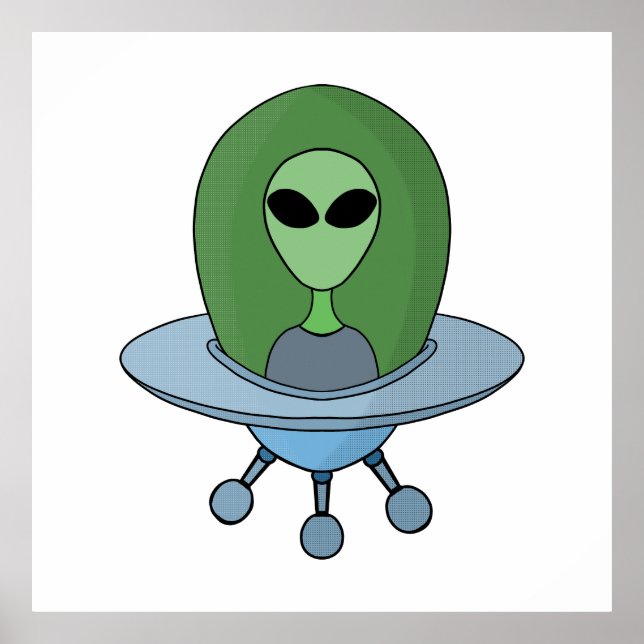 Alien i sitt lilla rymdskepp poster (Framsidan)