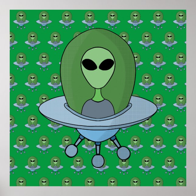 Alien i sitt lilla rymdskepp poster (Framsidan)