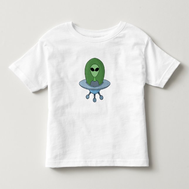 Alien i sitt lilla rymdskepp t shirt (Framsida)