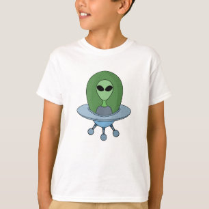 Alien i sitt lilla rymdskepp t shirt