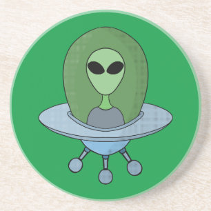 Alien i sitt lilla rymdskepp underlägg