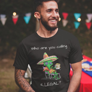 Alien Illegal Invandrare Tee Funny UFO Shirt