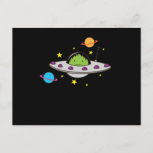 Alien im Ufo Vykort