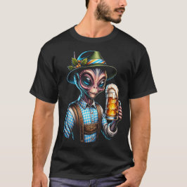 Alien In Traditioneel Oktoberfeest Kostuum T Shirt