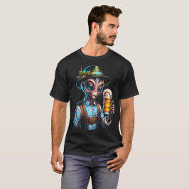 Alien In Traditioneel Oktoberfeest Kostuum T Shirt