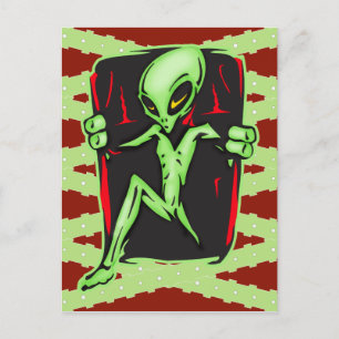 Alien inbjuder ditt hem vykort