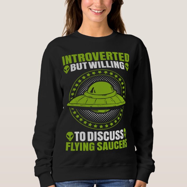Alien Introverted Flying Saucer Extraterrestrial U T Shirt (Framsida)