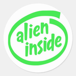 Alien inuti runt klistermärke