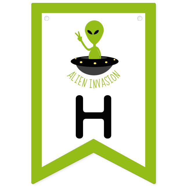 Alien Invasion, födelsedag Vimplar (Andra flaggan)