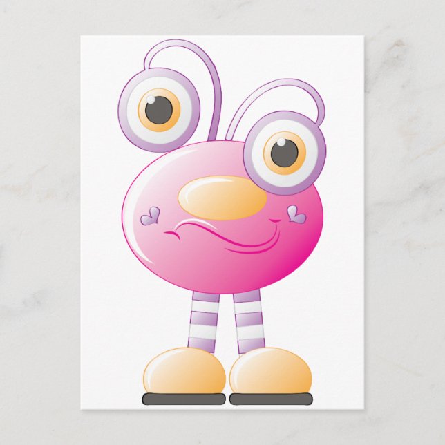 Alien Invasion för flickor 1 Vykort (Framsida)