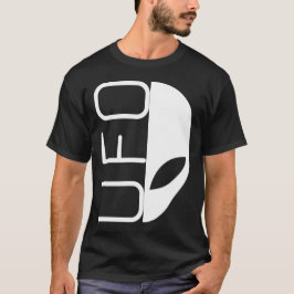 Alien Invasion Half Face UFO Typography Design T Shirt