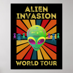 Alien Invasion Retro World Tour Poster