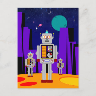 Alien Invasion - Robots Helg Vykort
