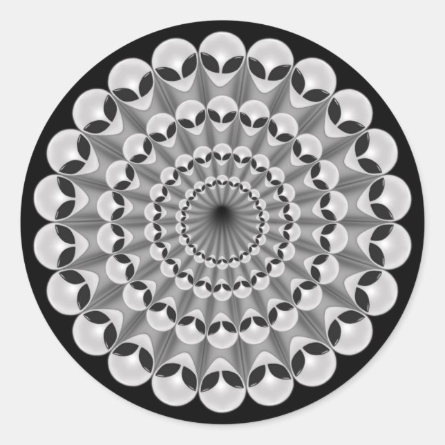 Alien Invasion Runt Klistermärke (Framsida)