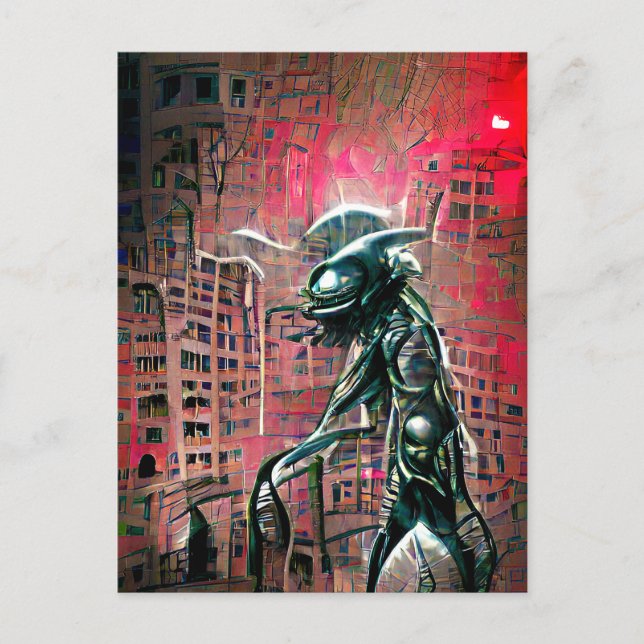 Alien Invasion Vykort (Framsida)