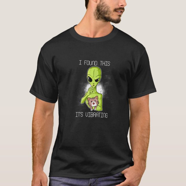 Alien, jag hittade det här dess brinnande katt Ufo T Shirt (Framsida)