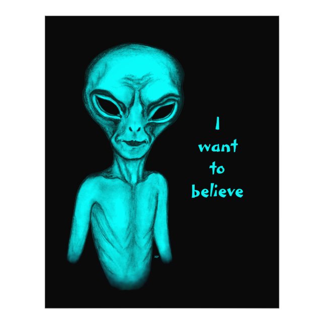 Alien, jag vill tro fototryck (Framsidan)