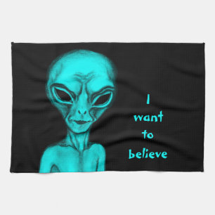 Alien, jag vill tro kökshandduk