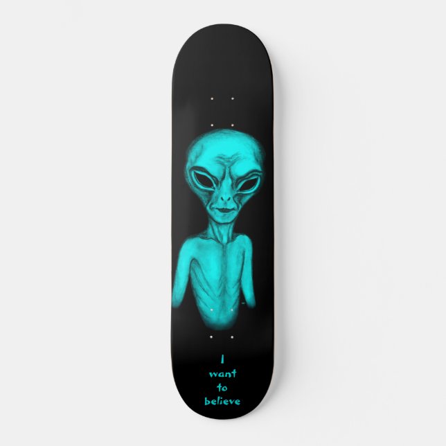 Alien, jag vill tro mini skateboard bräda 18,5 cm (Framsida)