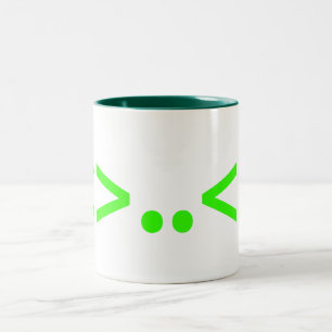 ALIEN Japansk Emoticon Två-Tonad Mugg