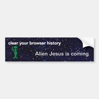 Alien Jesus kommer med stötfångare Bildekal