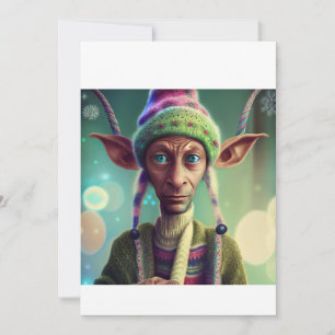 Alien jul Elf Gift. T-Shirt Julkort