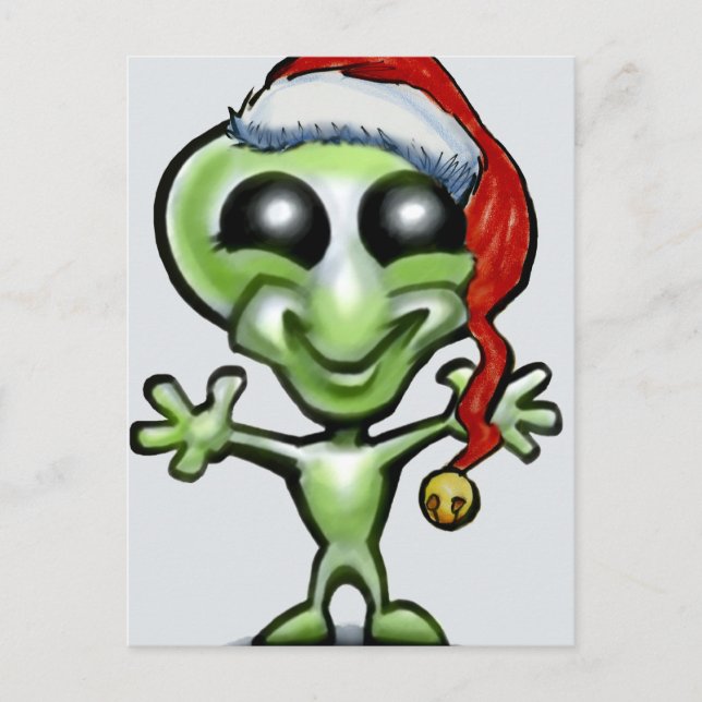 Alien-jul Helg Vykort (Framsida)