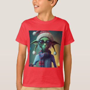 Alien jul Hippie Elf Gift. T Shirt