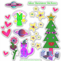 Alien jul Stickers