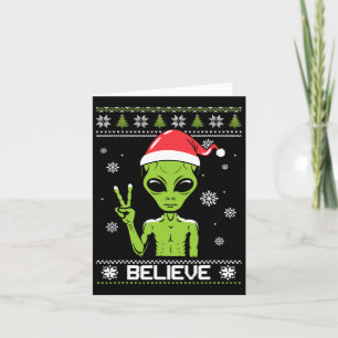 Alien jul Sweater tror på Julafton Alien S Kort
