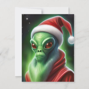Alien Jultomten Julkort