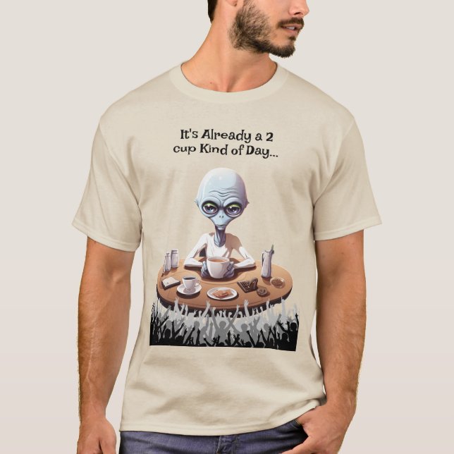 Alien kaffe älskare tshirt t shirt (Framsida)