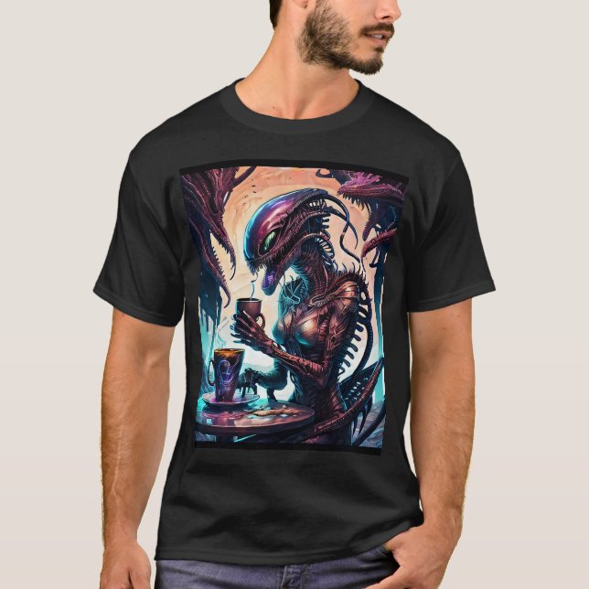 Alien kaffe fanart t shirt (Framsida)