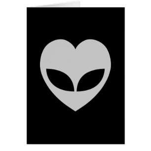 Alien Kärlek Heart Card Hälsningskort