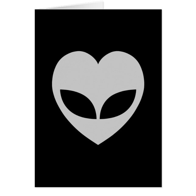 Alien Kärlek Heart Card Hälsningskort (Framsidan)
