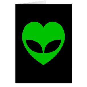 Alien Kärlek Heart Card Hälsningskort