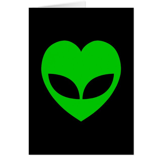 Alien Kärlek Heart Card Hälsningskort (Framsidan)