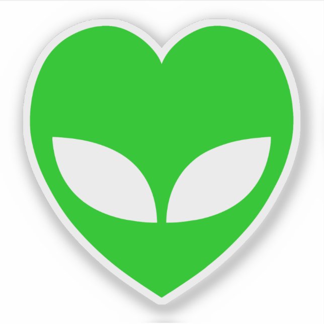 Alien Kärlek Heart Klistermärken (Framsida)