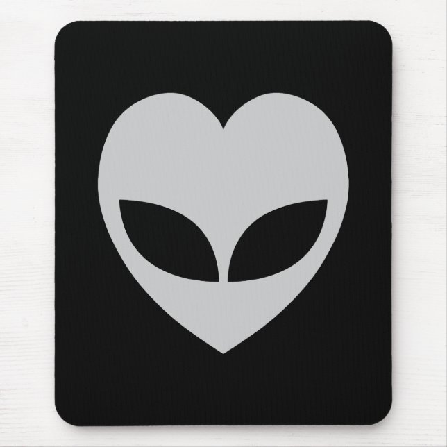 Alien Kärlek Heart Mouse Pad Musmatta (Framsidan)