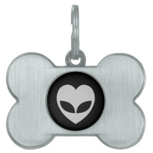 Alien Kärlek Heart Pet ID-tagg ID-bricka Husdjur