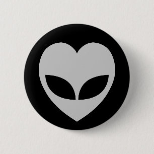 Alien Kärlek Heart Pinback Button Knapp