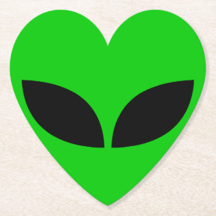 Alien Kärlek Heart Underlägg Papper