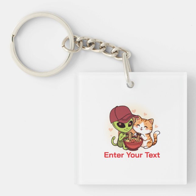 Alien & Katt delar Ramen Kawaii Konst (Framsidan)