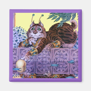 Alien Kattunge Square Magnet