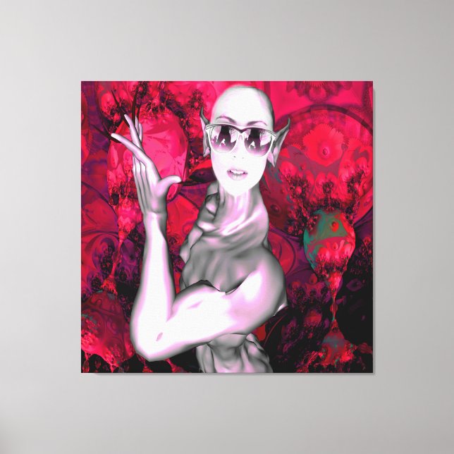 Alien-kontakt Canvastryck (Framsida)