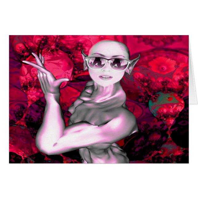 Alien-kontakt Hälsningskort (Framsidan Horizontal)