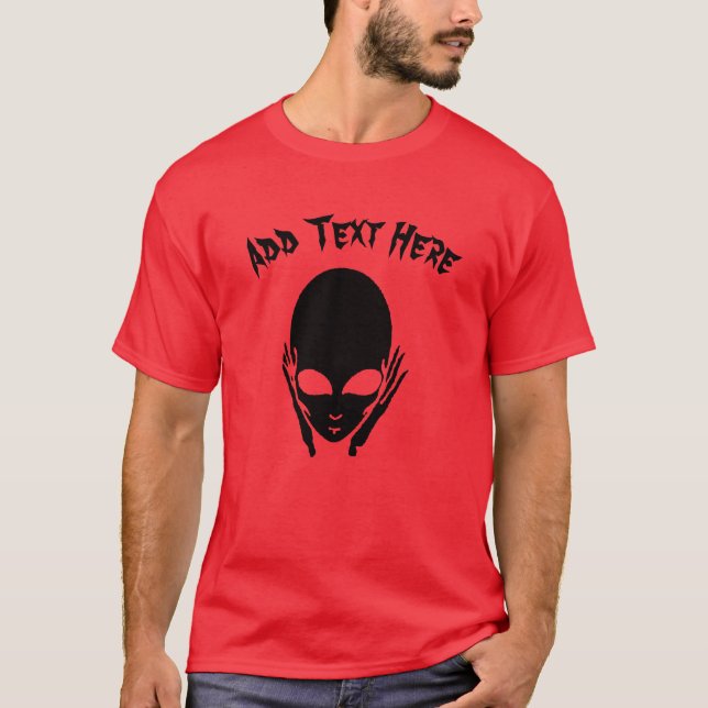 Alien, lägg till ordspråk, redigera text t shirt (Framsida)